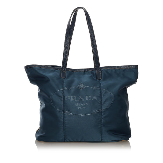 Prada Canapa Logo Nylon Tote Bag - Rovelle Bags