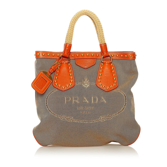 Prada Canapa Logo Satchel Style 32 - Rovelle Bags