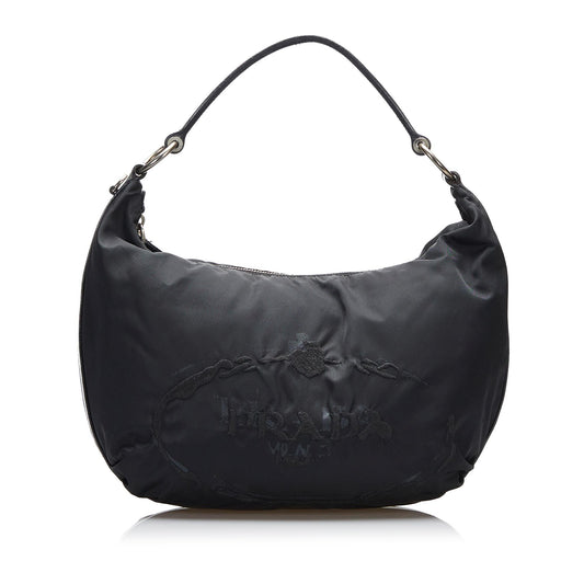 Prada Canapa Logo Tessuto Hobo Hobo Bag - Rovelle Bags