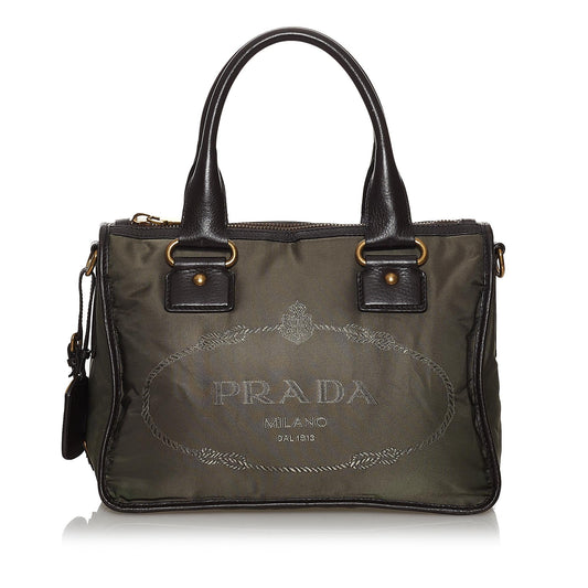 Prada Canapa Logo Tessuto Satchel Style 2 - Rovelle Bags