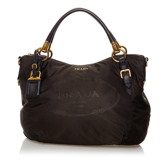 Prada Canapa Logo Tessuto Satchel - Rovelle Bags