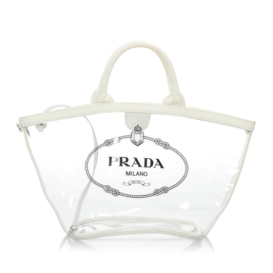 Prada Canapa Logo Vinyl Handbag - Rovelle Bags