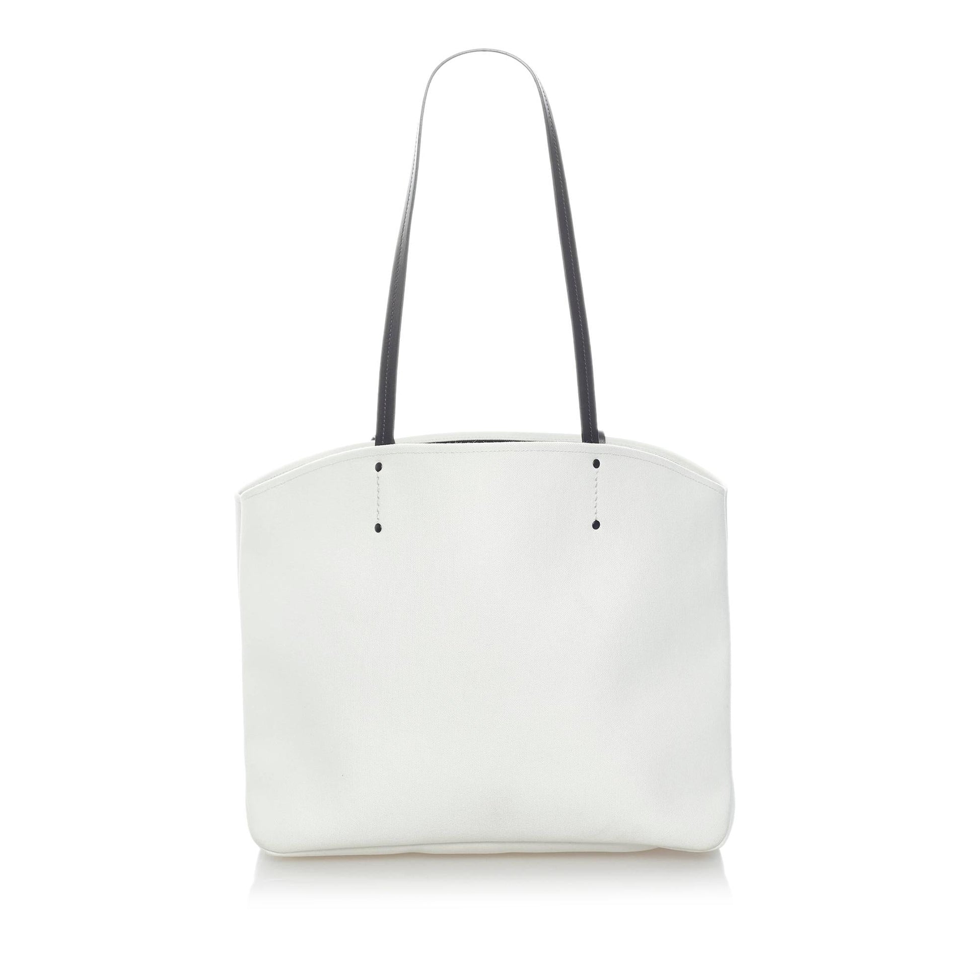 Prada Canapa Racing Logo Shopping Canvas Tote Bag - Rovelle Bags