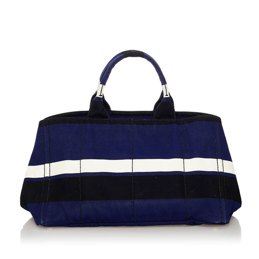 Prada Canapa Righe Canvas Handbag - Rovelle Bags