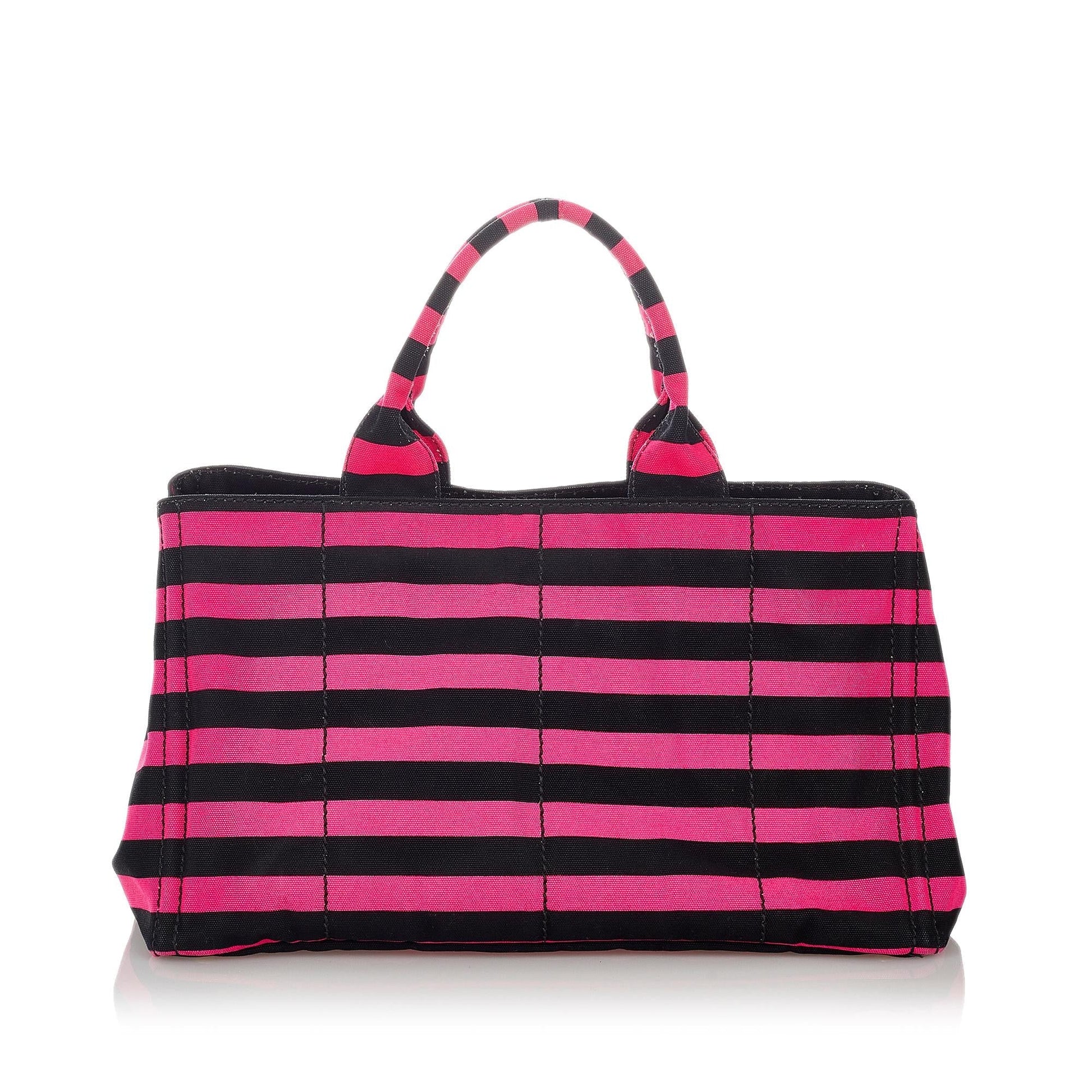 Prada Canapa Righe Stripe Tote Bag - Rovelle Bags
