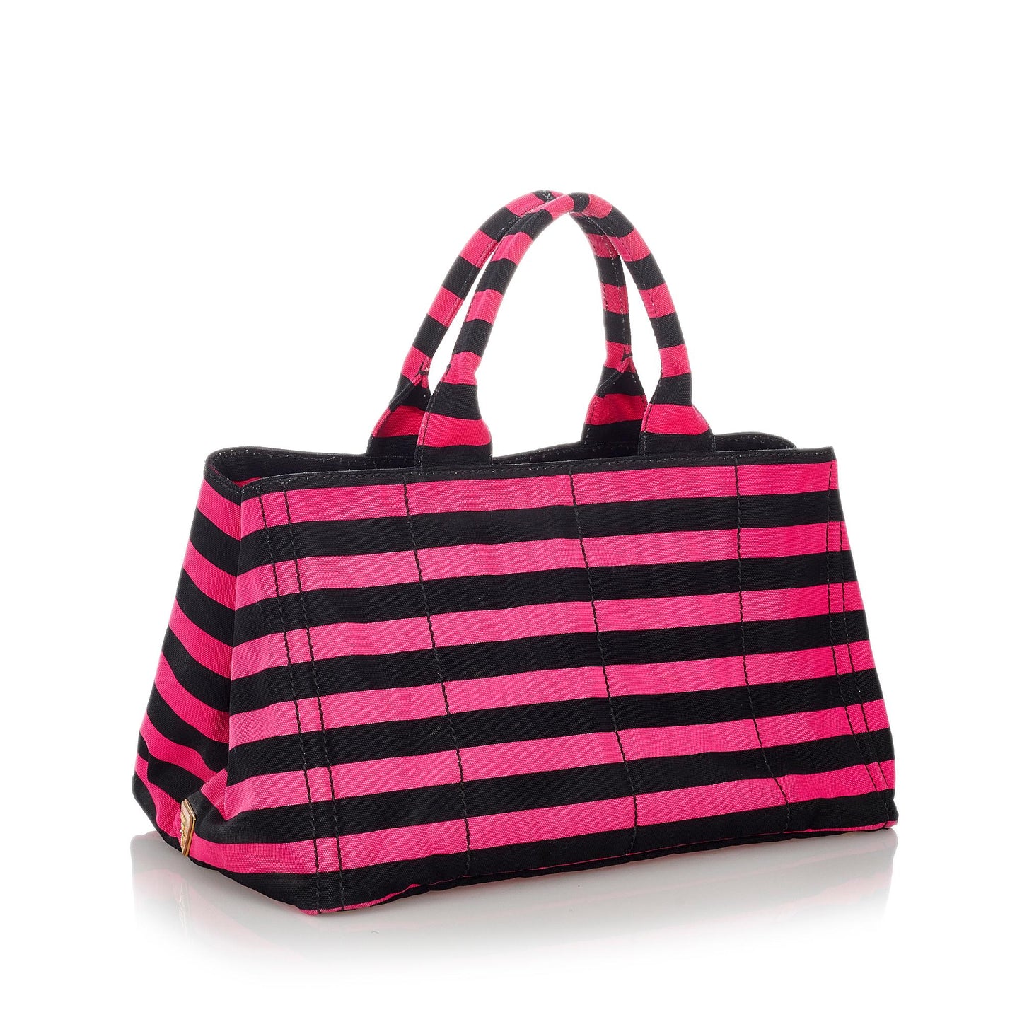 Prada Canapa Righe Stripe Tote Bag - Rovelle Bags