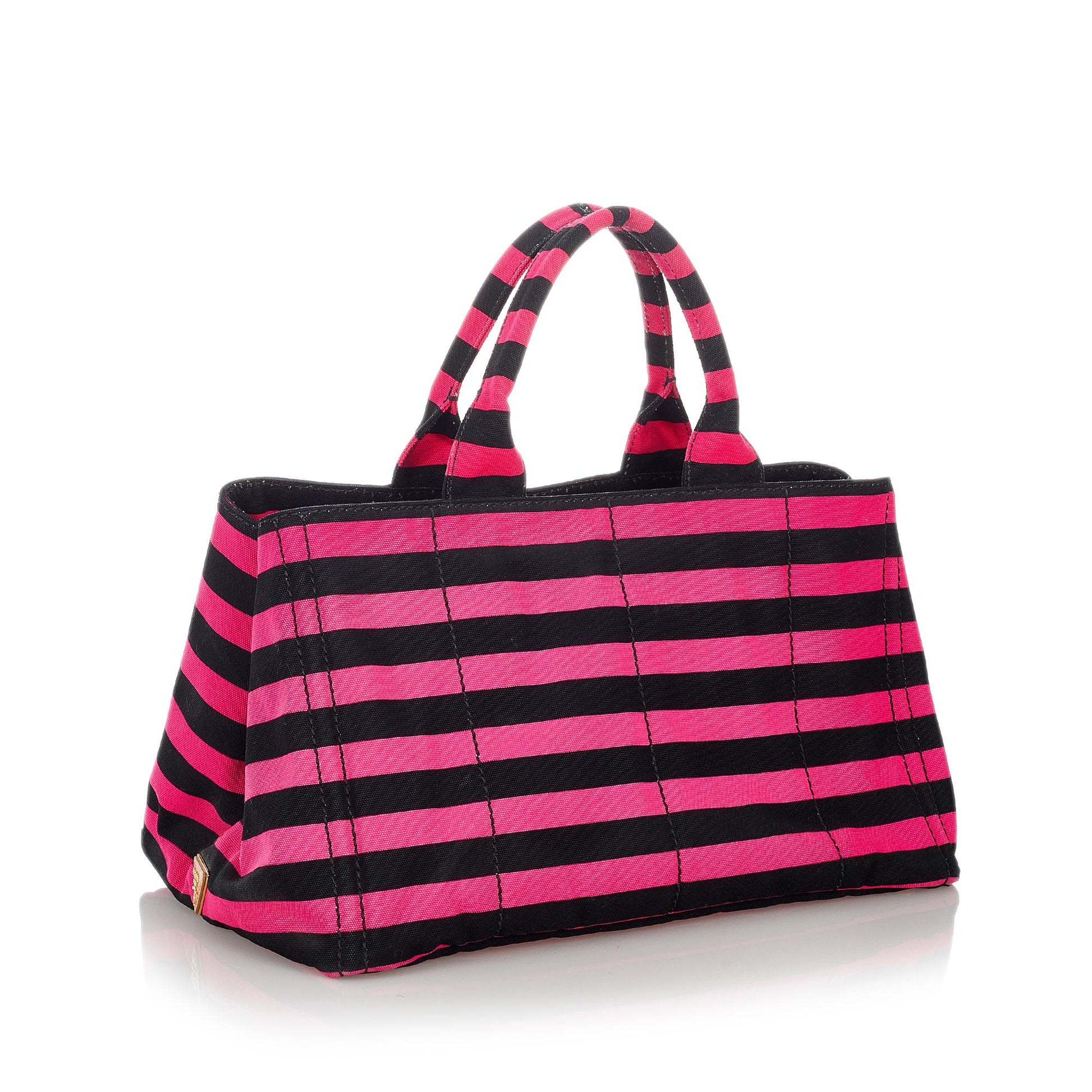 Prada Canapa Righe Stripe Tote Bag - Rovelle Bags
