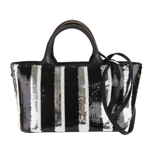 Prada Canapa Sequined Satchel - Rovelle Bags