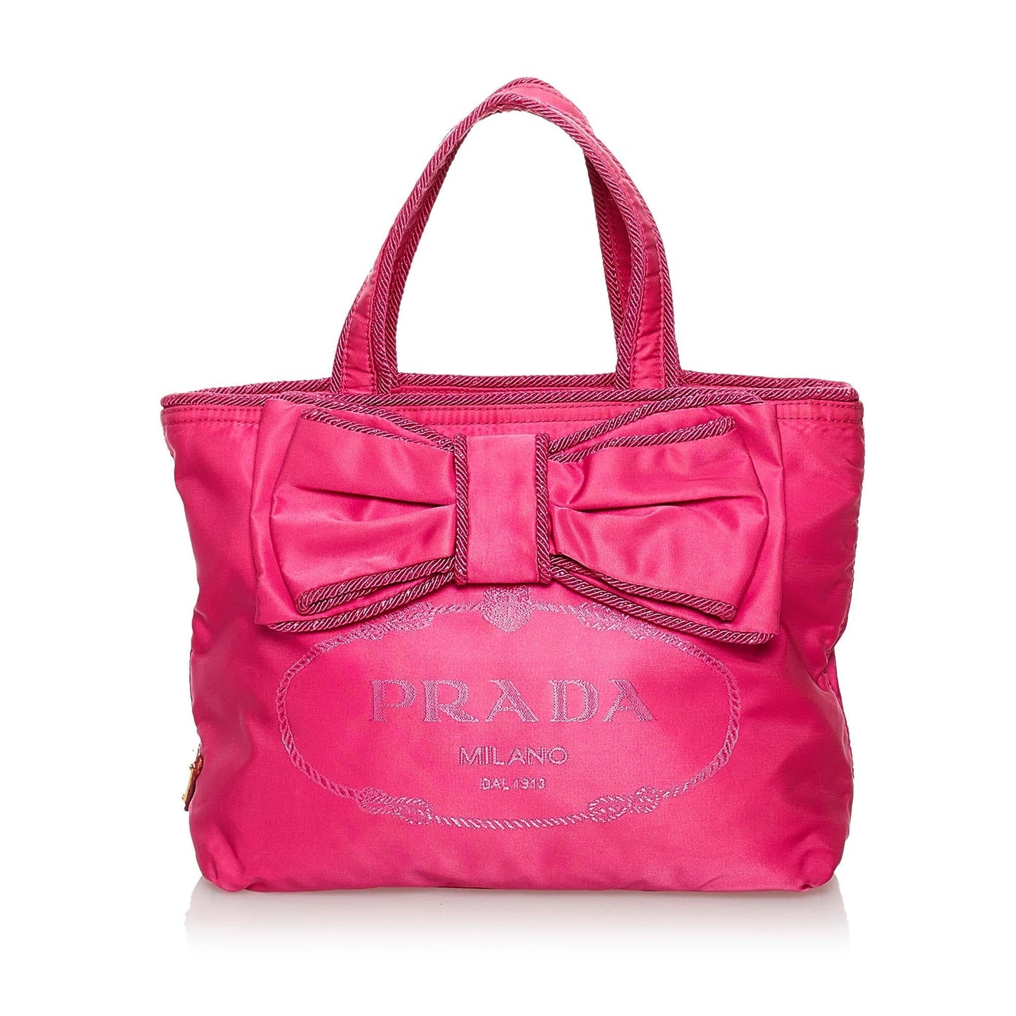 Prada Canapa Tessuto Bow Handbag - Rovelle Bags