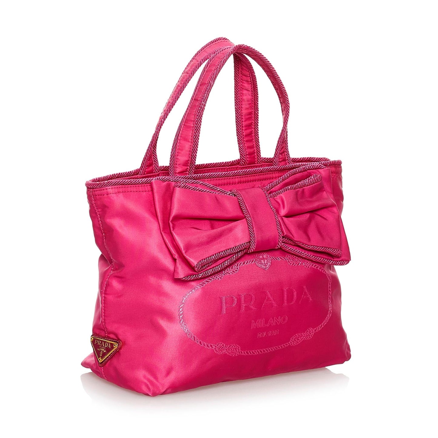 Prada Canapa Tessuto Bow Handbag - Rovelle Bags