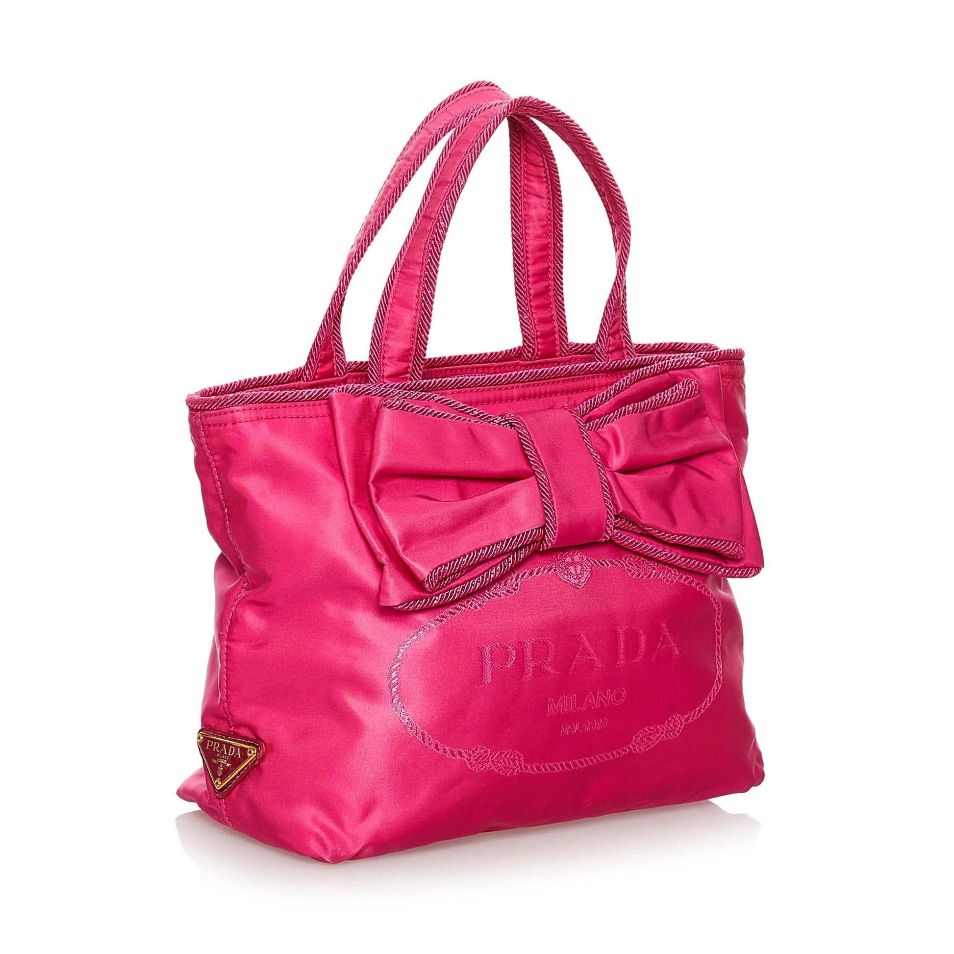 Prada Canapa Tessuto Bow Handbag - Rovelle Bags