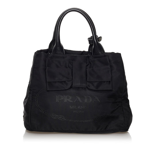 Prada Canapa Tessuto Bow Satchel Style 3 - Rovelle Bags