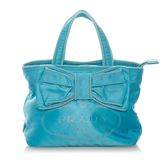Prada Canapa Tessuto Bow Satchel Style 2 - Rovelle Bags