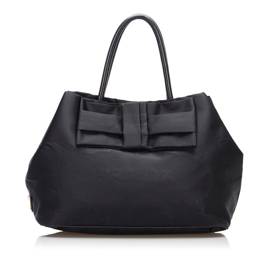 Prada Canapa Tessuto Bow Satchel - Rovelle Bags