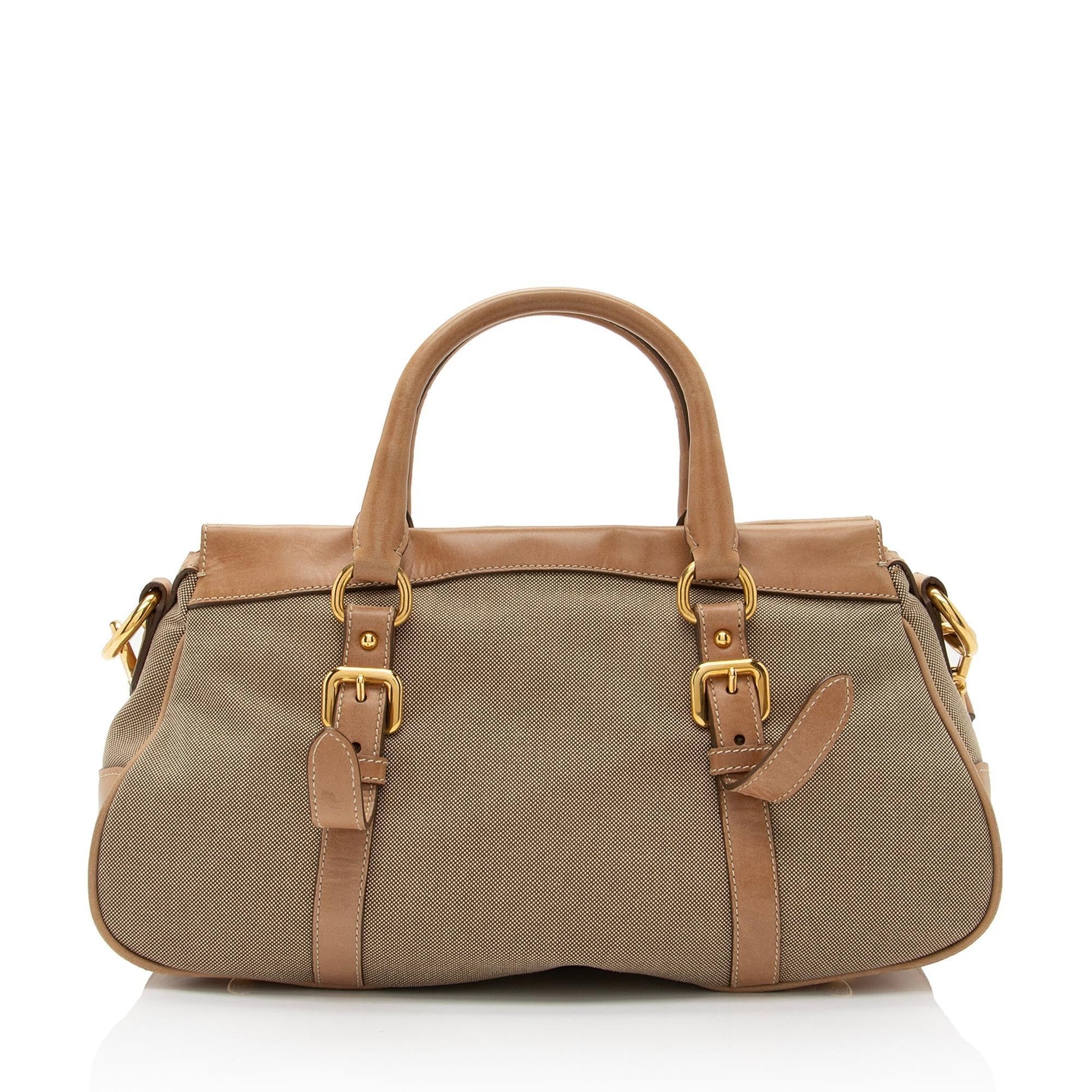 Prada Canvas Logo Satchel - Rovelle Bags