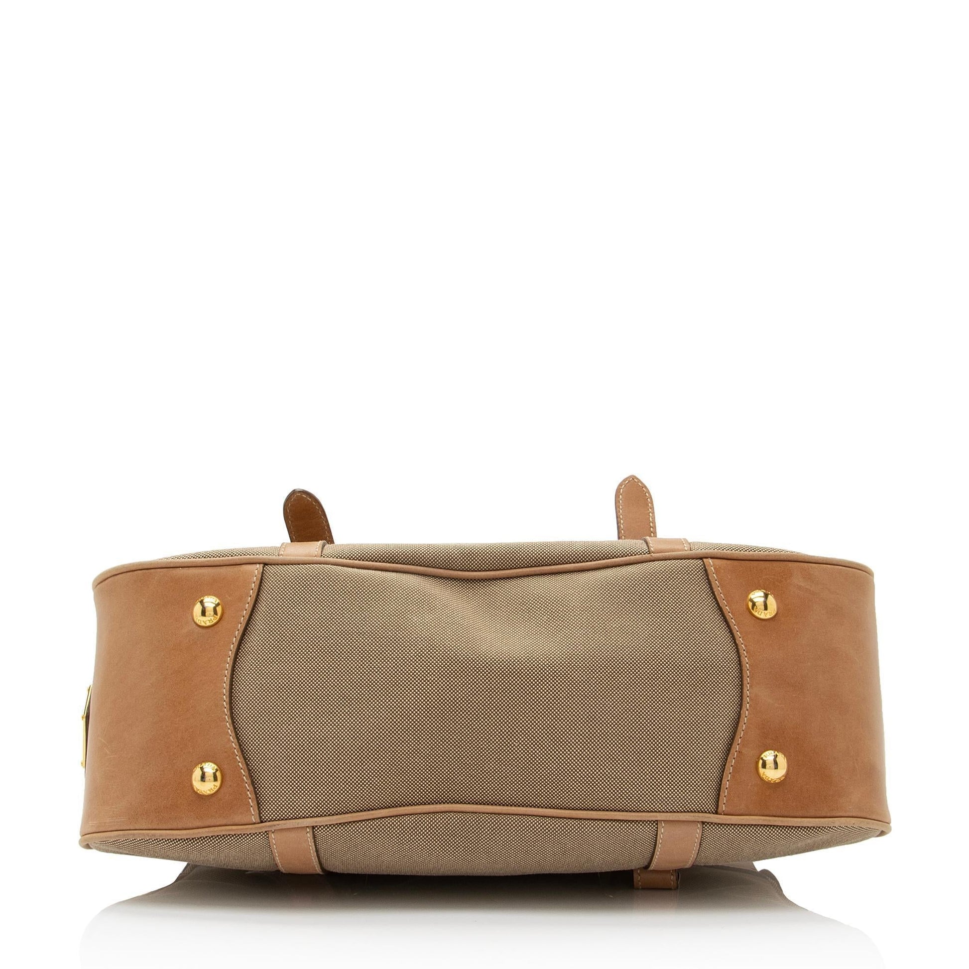 Prada Canvas Logo Satchel - Rovelle Bags