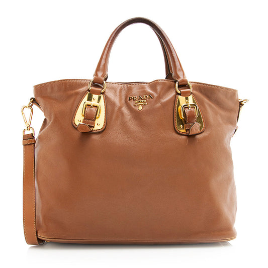 Prada Cervo Leather Convertible Tote - Rovelle Bags