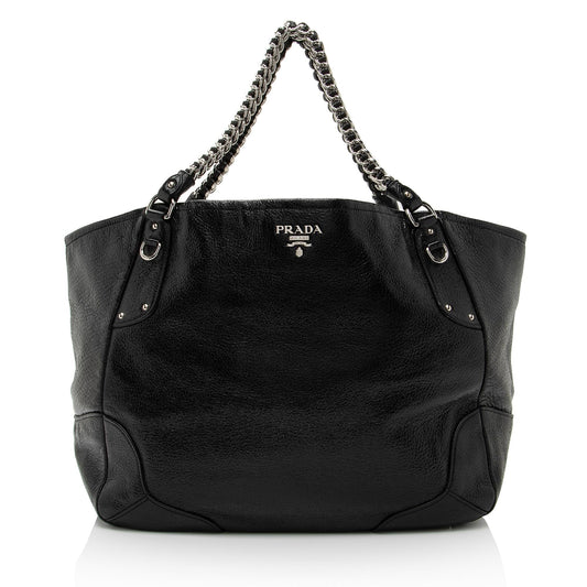 Prada Cervo Lux Chain Large Tote - Rovelle Bags
