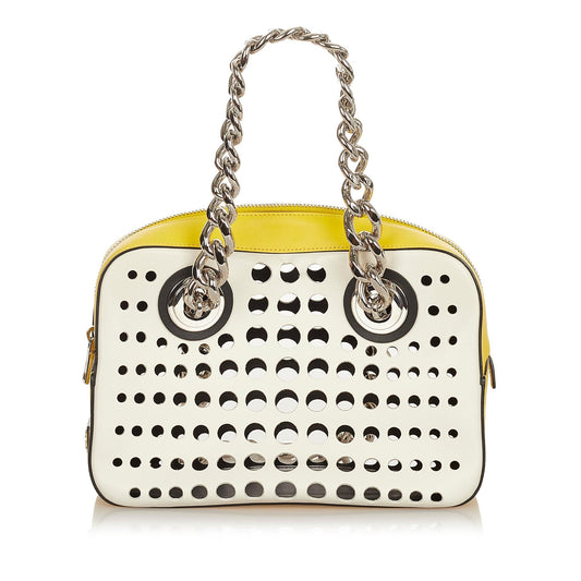 Prada City Fori Perforated Leather Handbag Style 2 - Rovelle Bags