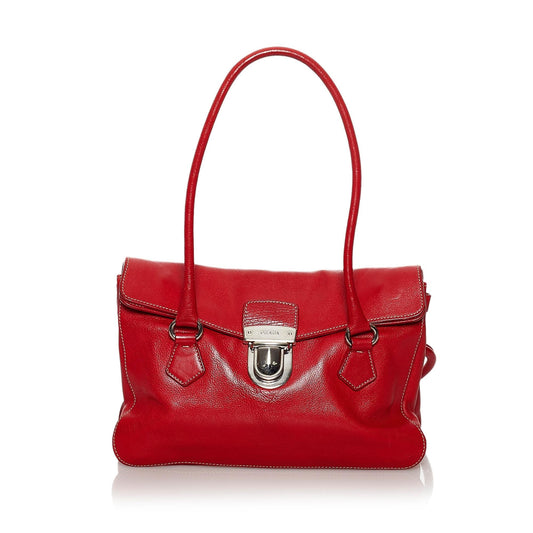 Prada Easy Leather Shoulder Bag Style 3 - Rovelle Bags