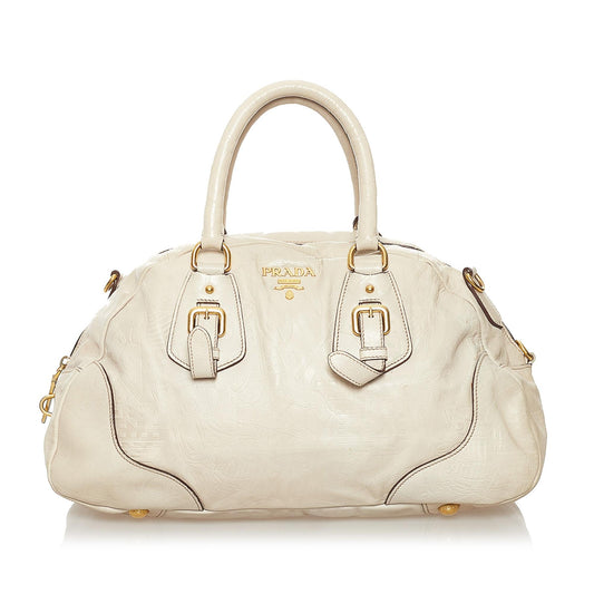 Prada Embossed Leather Satchel - Rovelle Bags
