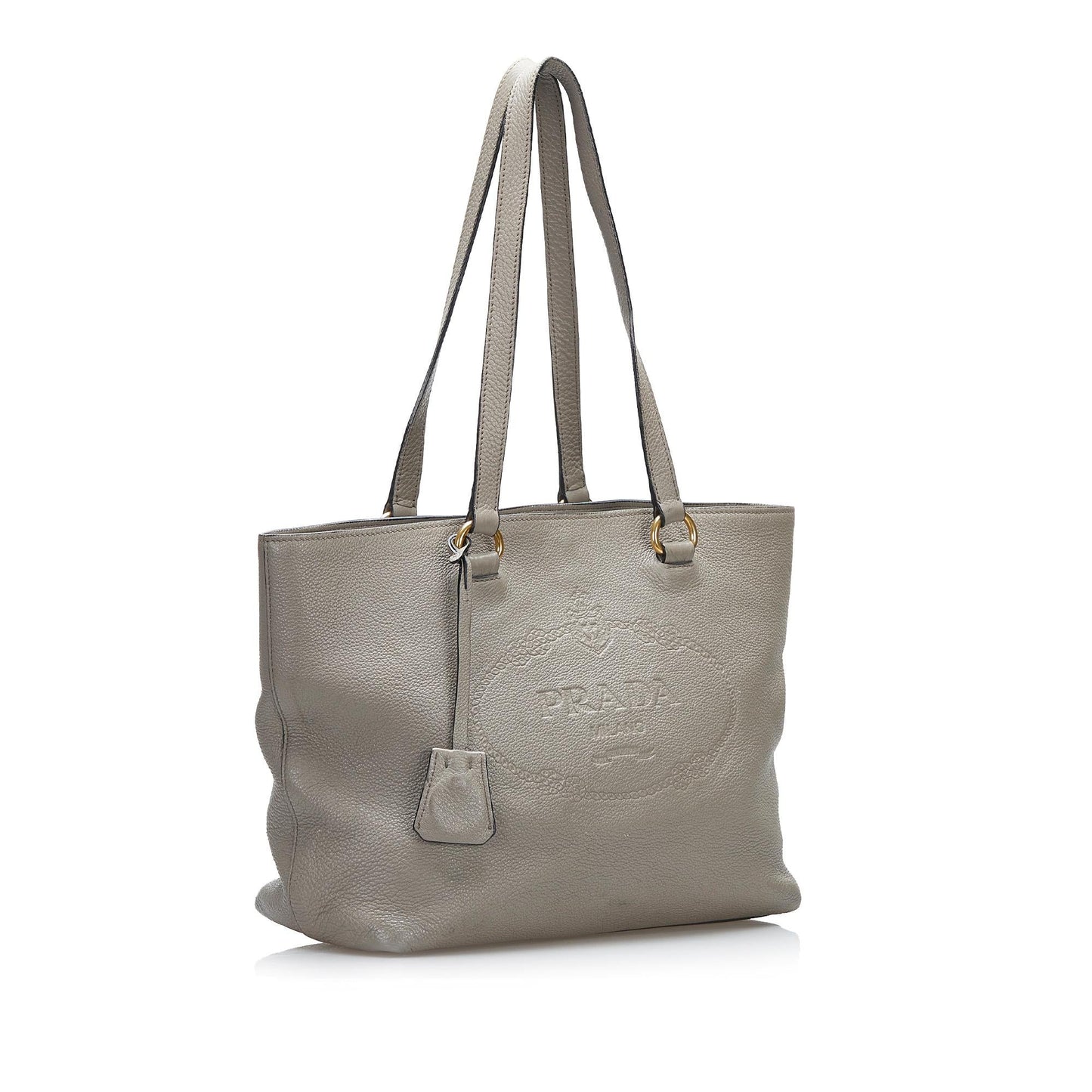 Prada Embossed Logo Leather Tote - Rovelle Bags