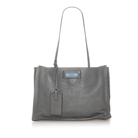 Prada Etiquette Leather Tote Bag Style 3 - Rovelle Bags