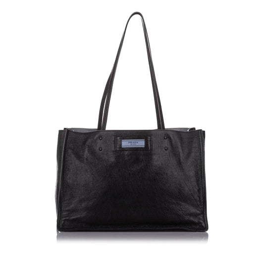 Prada Etiquette Leather Tote Bag Style 2 - Rovelle Bags