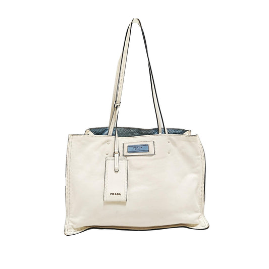 Prada Etiquette Leather Tote Bag - Rovelle Bags