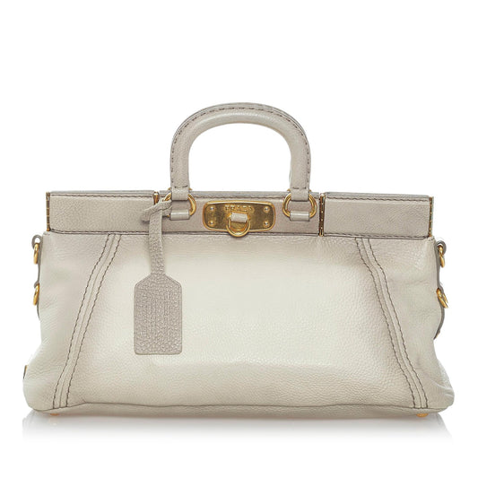 Prada Frame Leather Satchel - Rovelle Bags