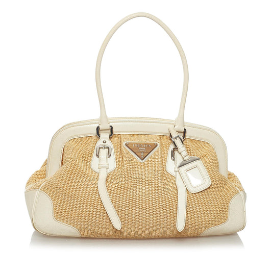 Prada Frame Raffia Shoulder Bag - Rovelle Bags