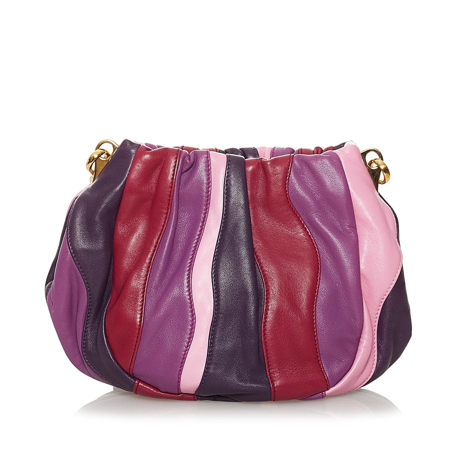 Prada Gathered Leather Crossbody Bag - Rovelle Bags