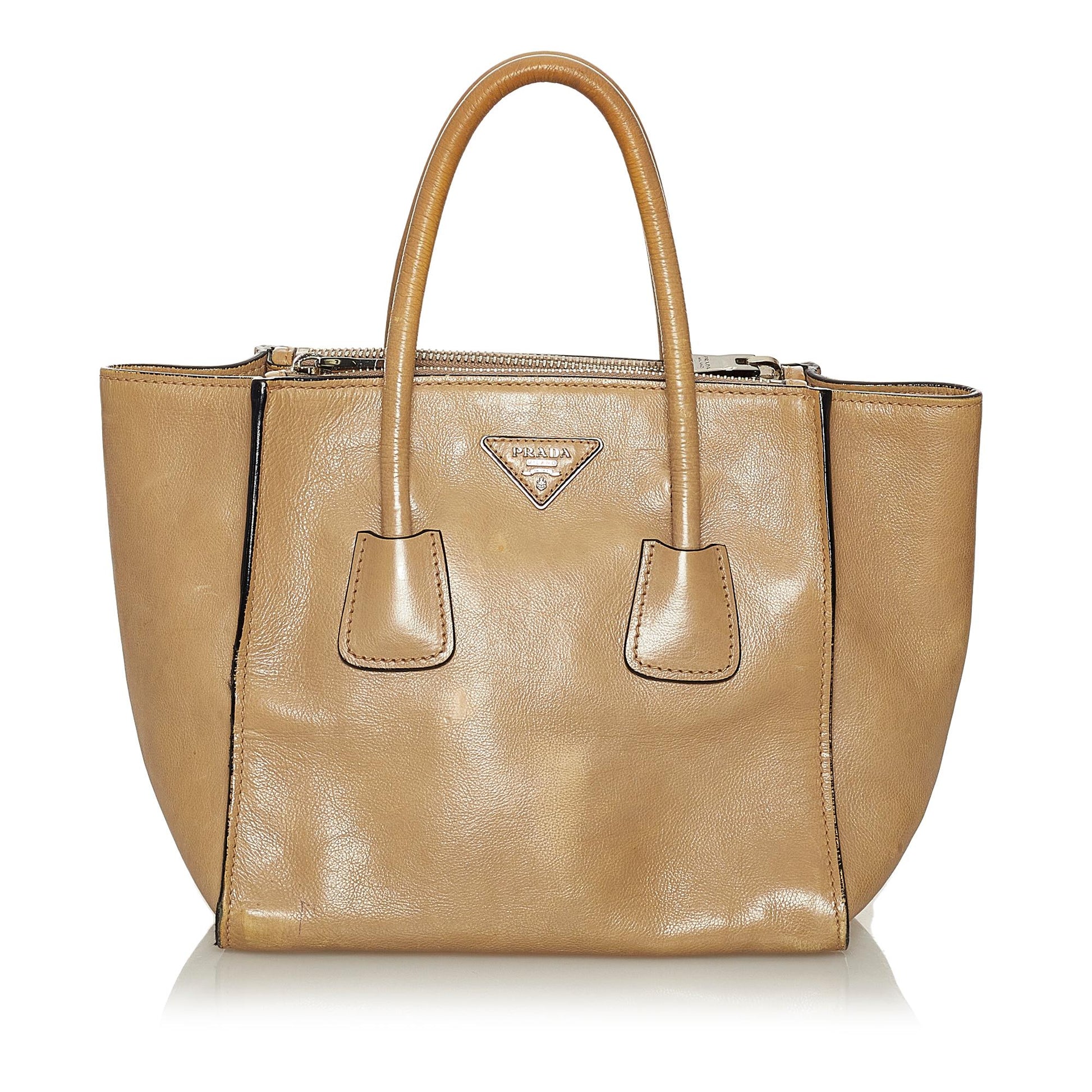 Prada Glace Calf Twin Pocket Leather Handbag Style 4 - Rovelle Bags