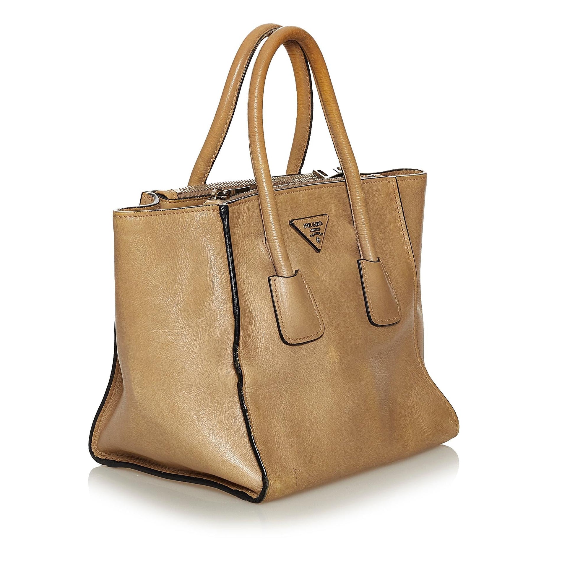 Prada Glace Calf Twin Pocket Leather Handbag Style 4 - Rovelle Bags