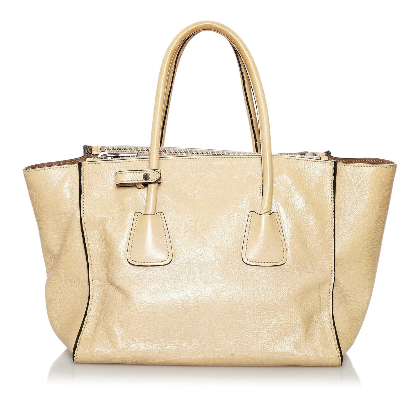 Prada Glace Calf Twin Pocket Leather Handbag Style 3 - Rovelle Bags
