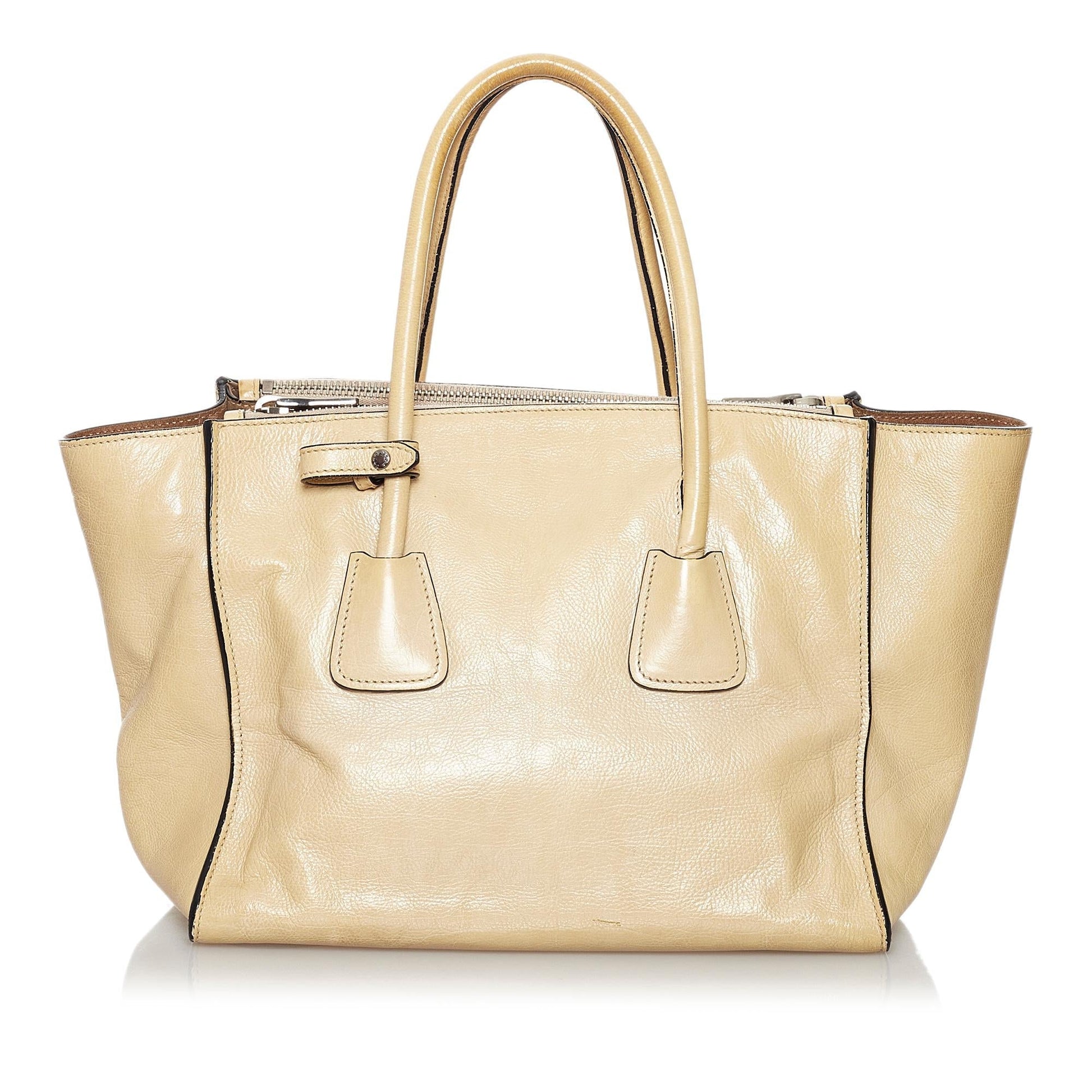 Prada Glace Calf Twin Pocket Leather Handbag Style 3 - Rovelle Bags