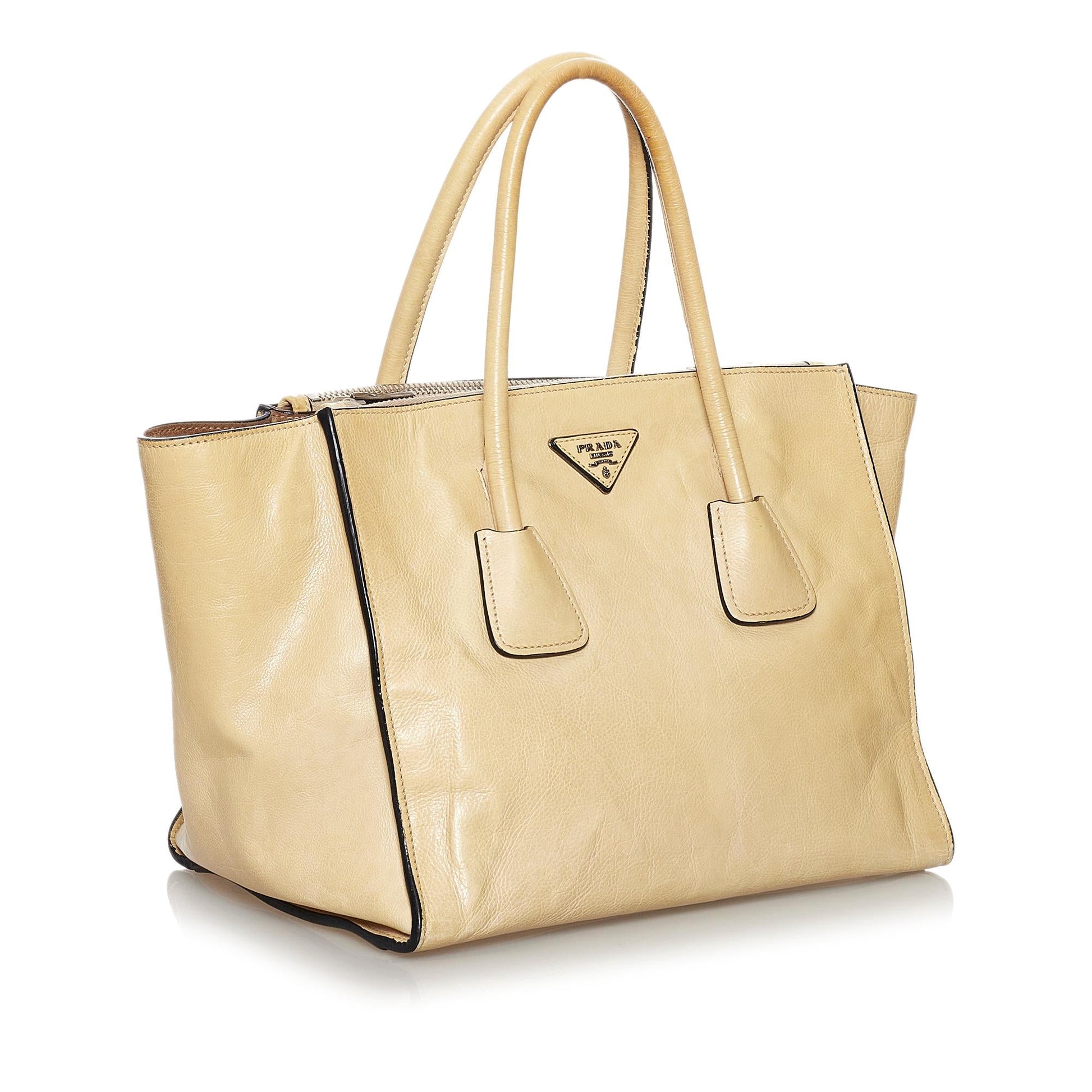 Prada Glace Calf Twin Pocket Leather Handbag Style 3 - Rovelle Bags