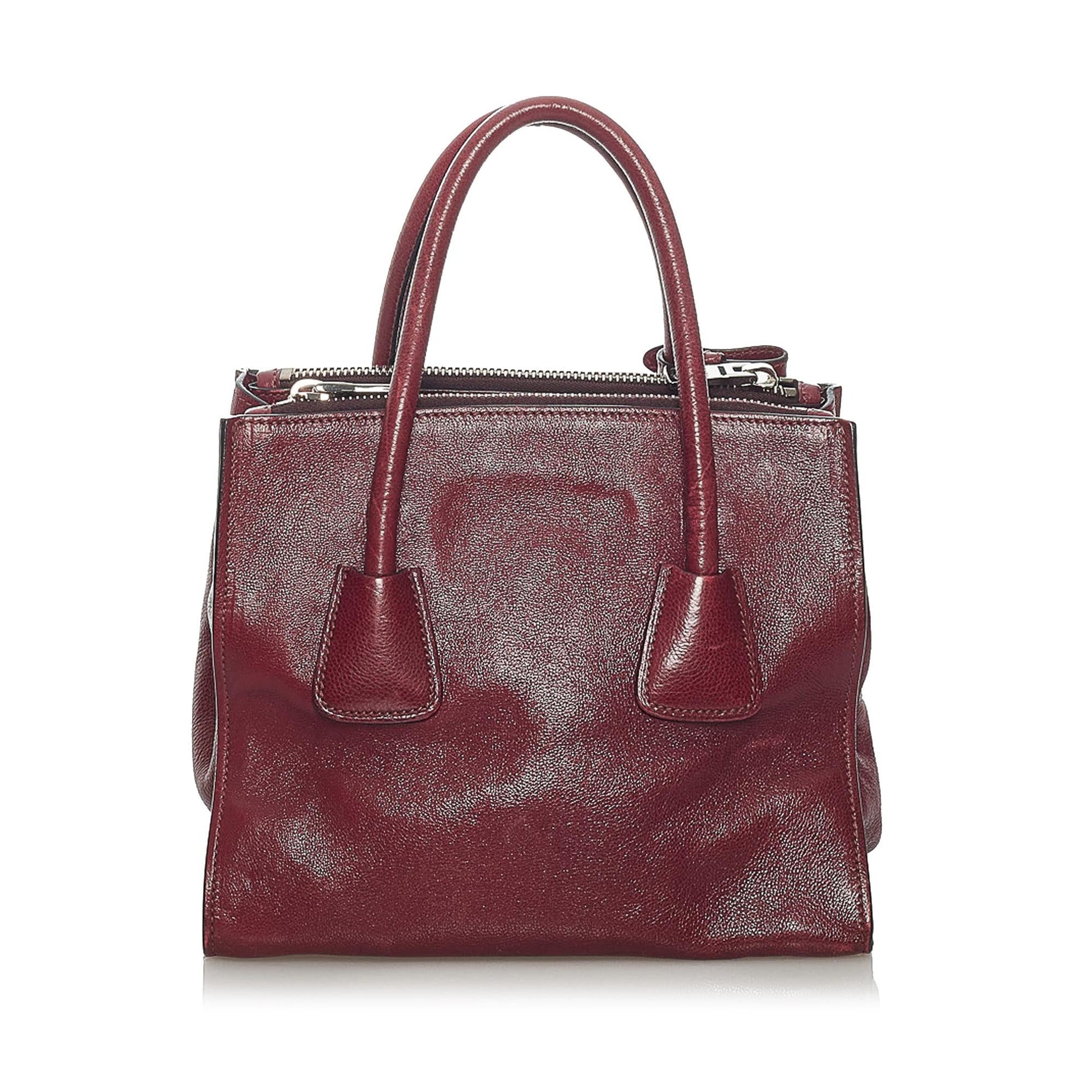 Prada Glace Calf Twin Pocket Leather Satchel Style 2 - Rovelle Bags