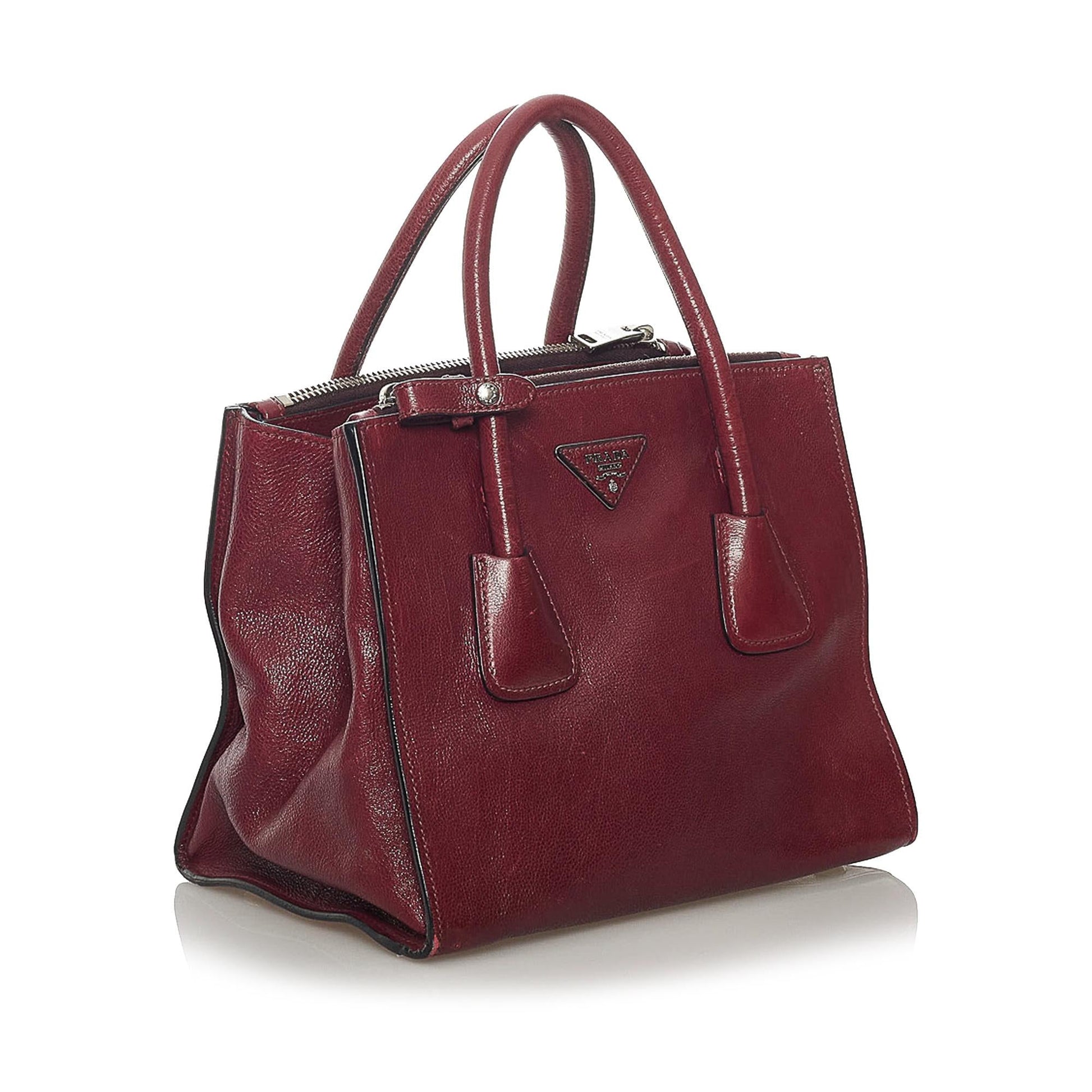 Prada Glace Calf Twin Pocket Leather Satchel Style 2 - Rovelle Bags