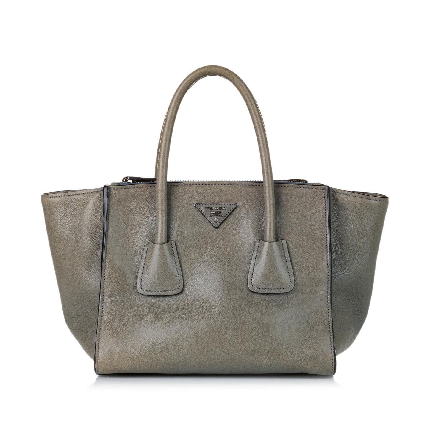 Prada Glace Calf Twin Pocket Leather Satchel - Rovelle Bags