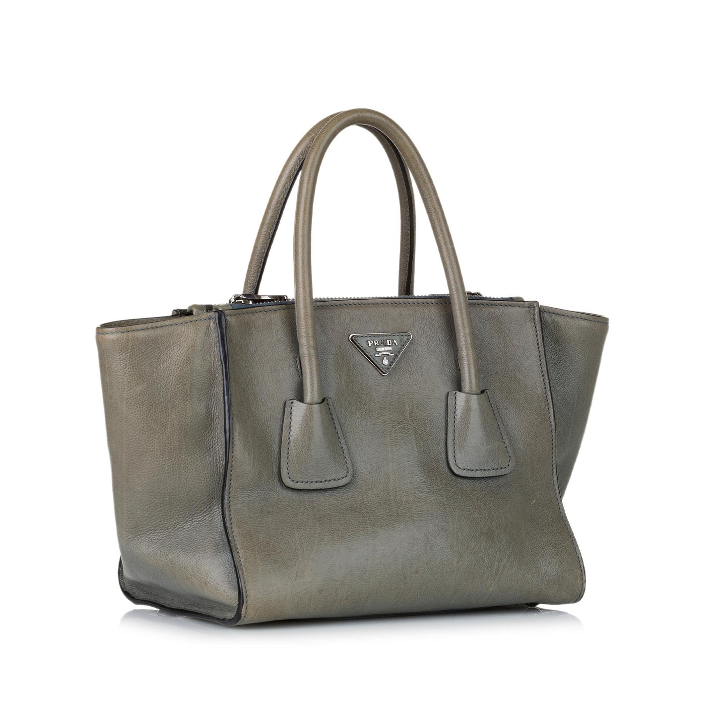 Prada Glace Calf Twin Pocket Leather Satchel - Rovelle Bags