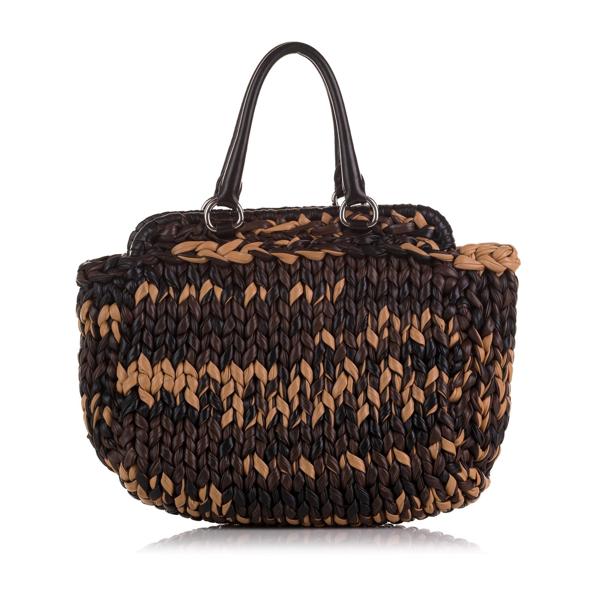 Prada Knit Nappa Tote Handbag - Rovelle Bags