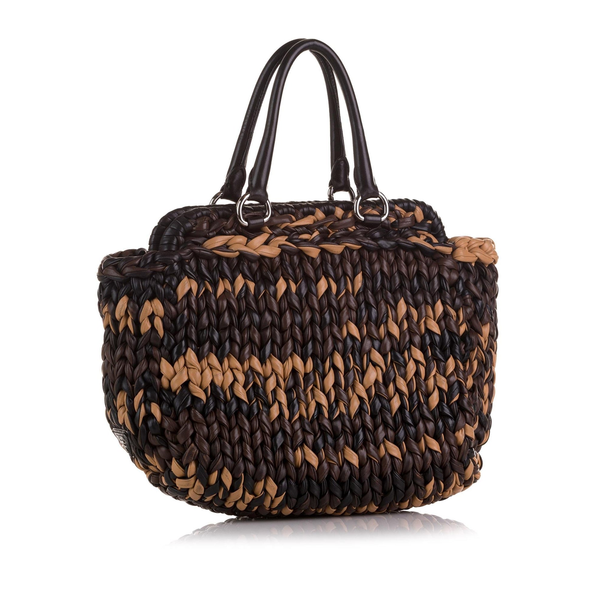 Prada Knit Nappa Tote Handbag - Rovelle Bags