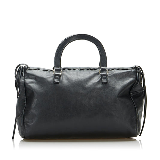 Prada Leather Boston Bag Handbag - Rovelle Bags