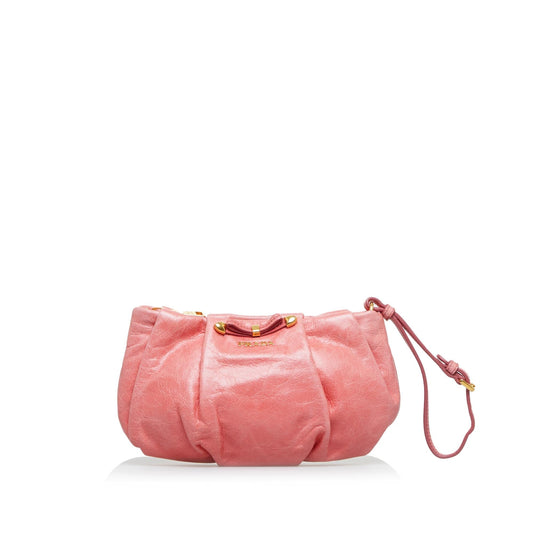 Prada Leather Clutch Bag Handbag - Rovelle Bags