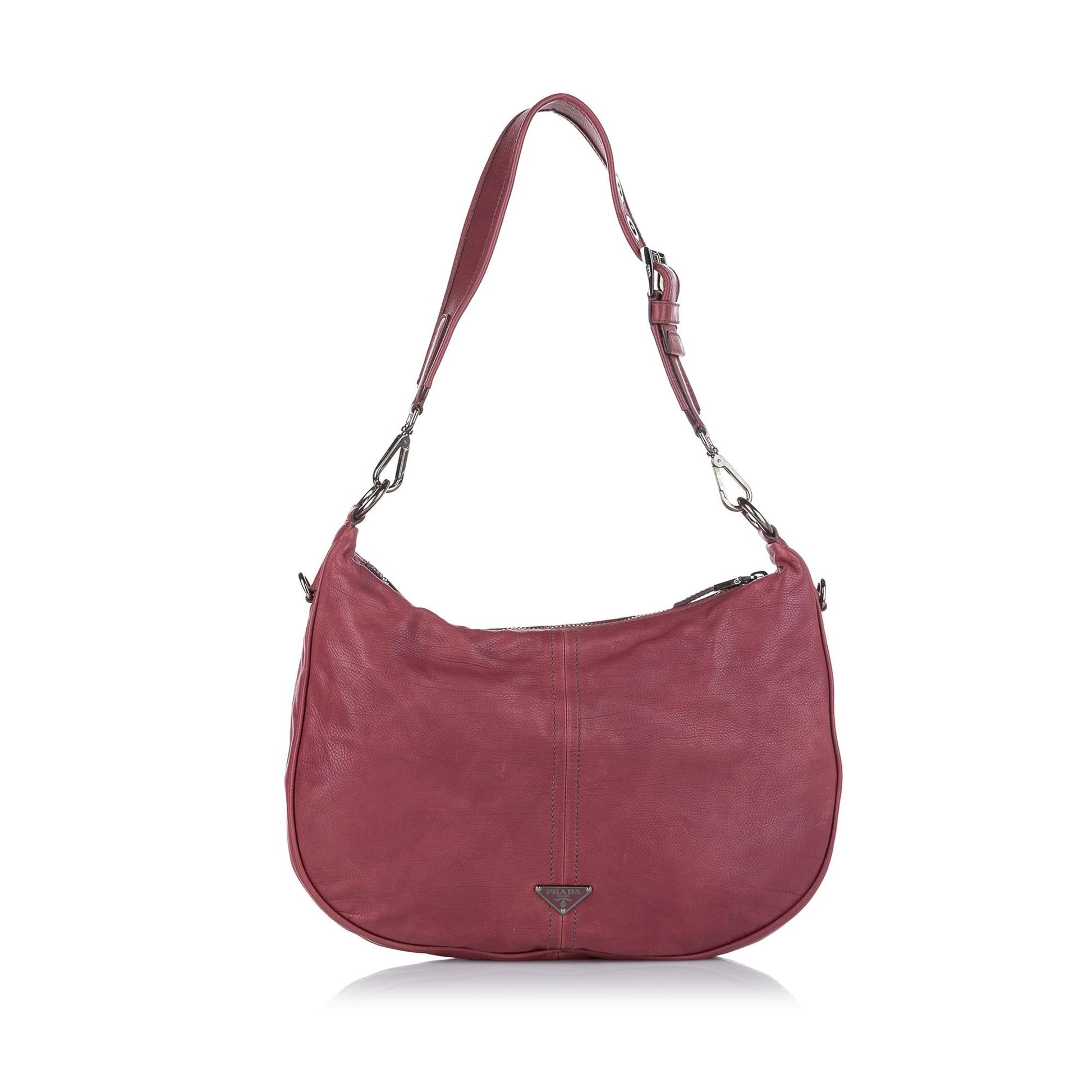 Prada Leather Hobo Bag Handbag - Rovelle Bags