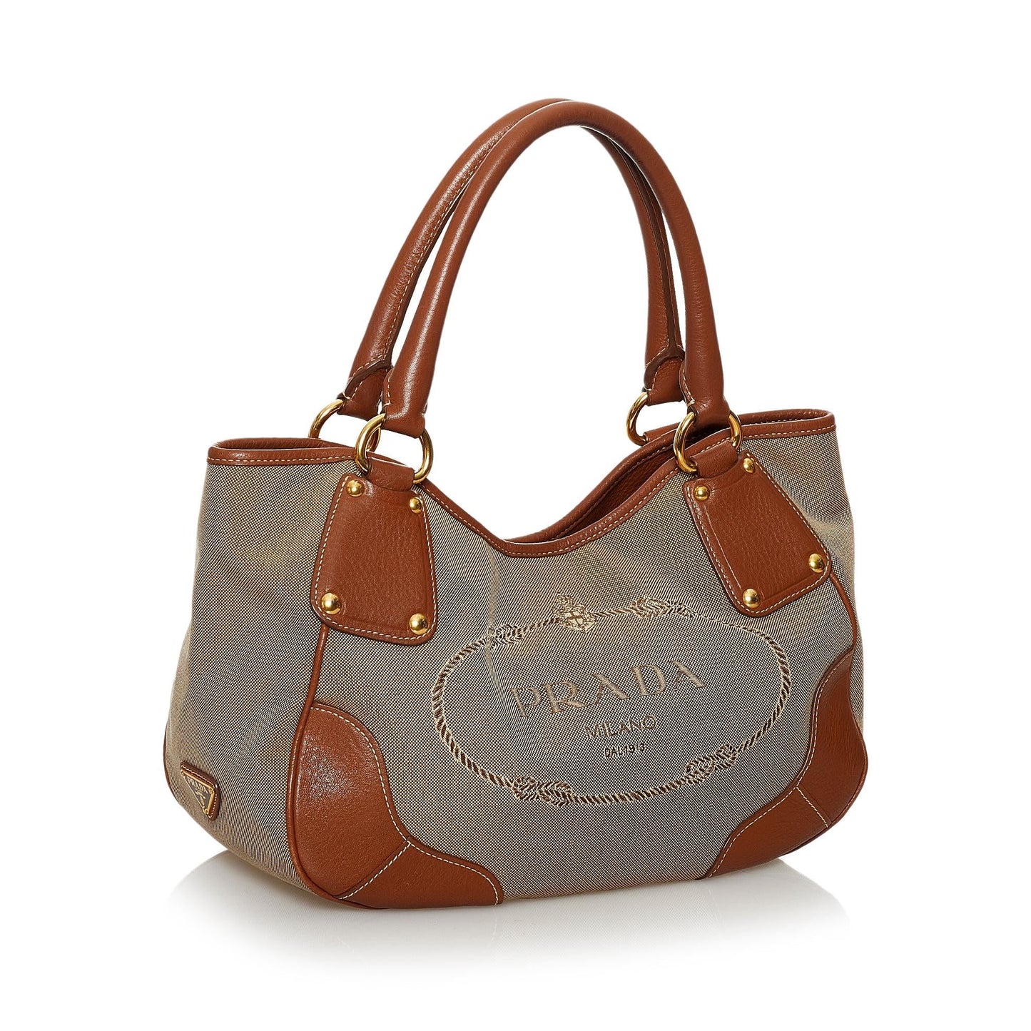 Prada Logo Canvas Shoulder Bag - Rovelle Bags