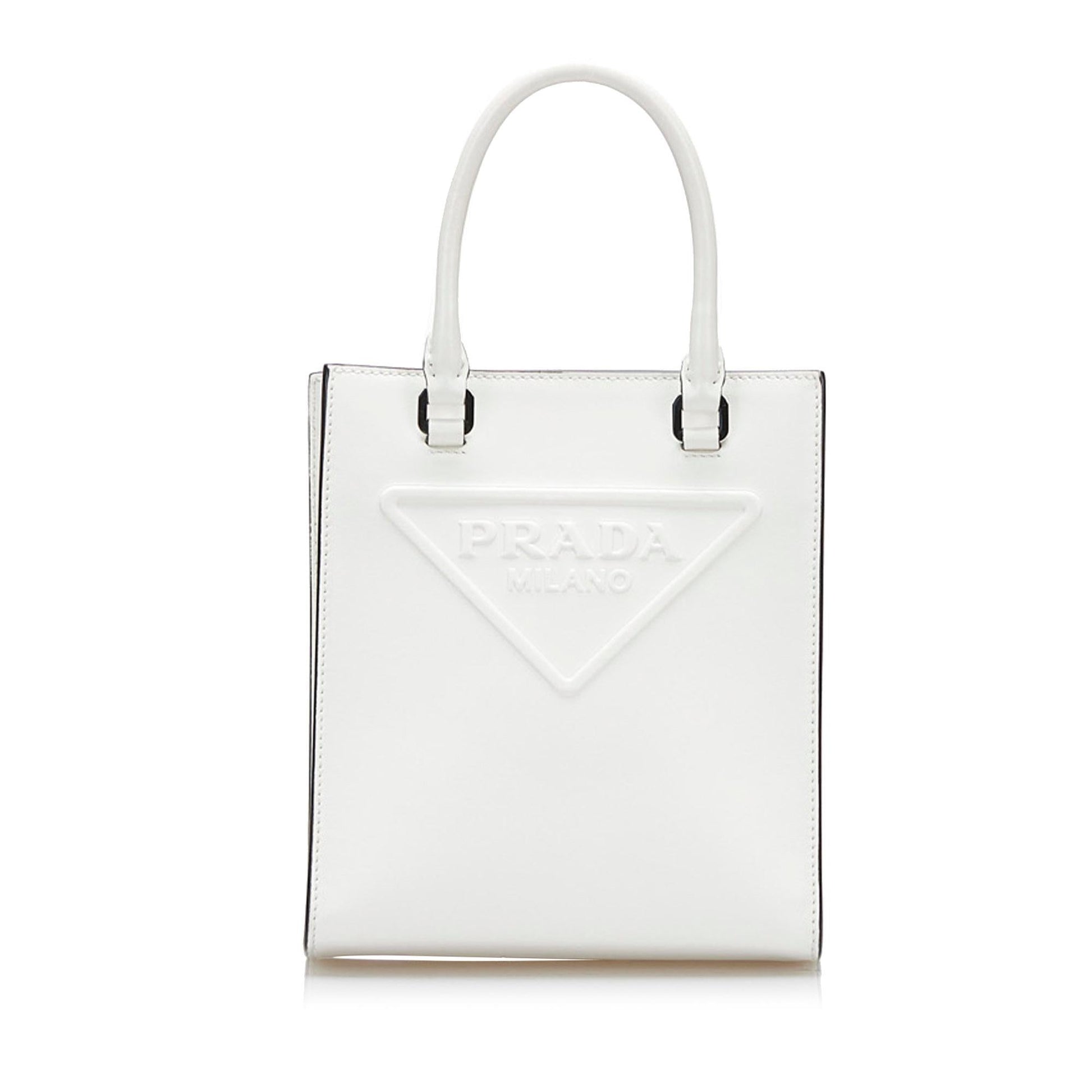 Prada Logo Embossed Mini Tote - Rovelle Bags