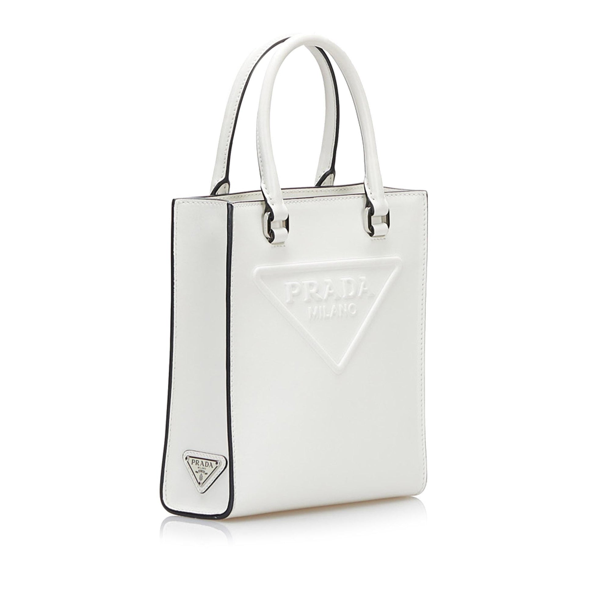 Prada Logo Embossed Mini Tote - Rovelle Bags