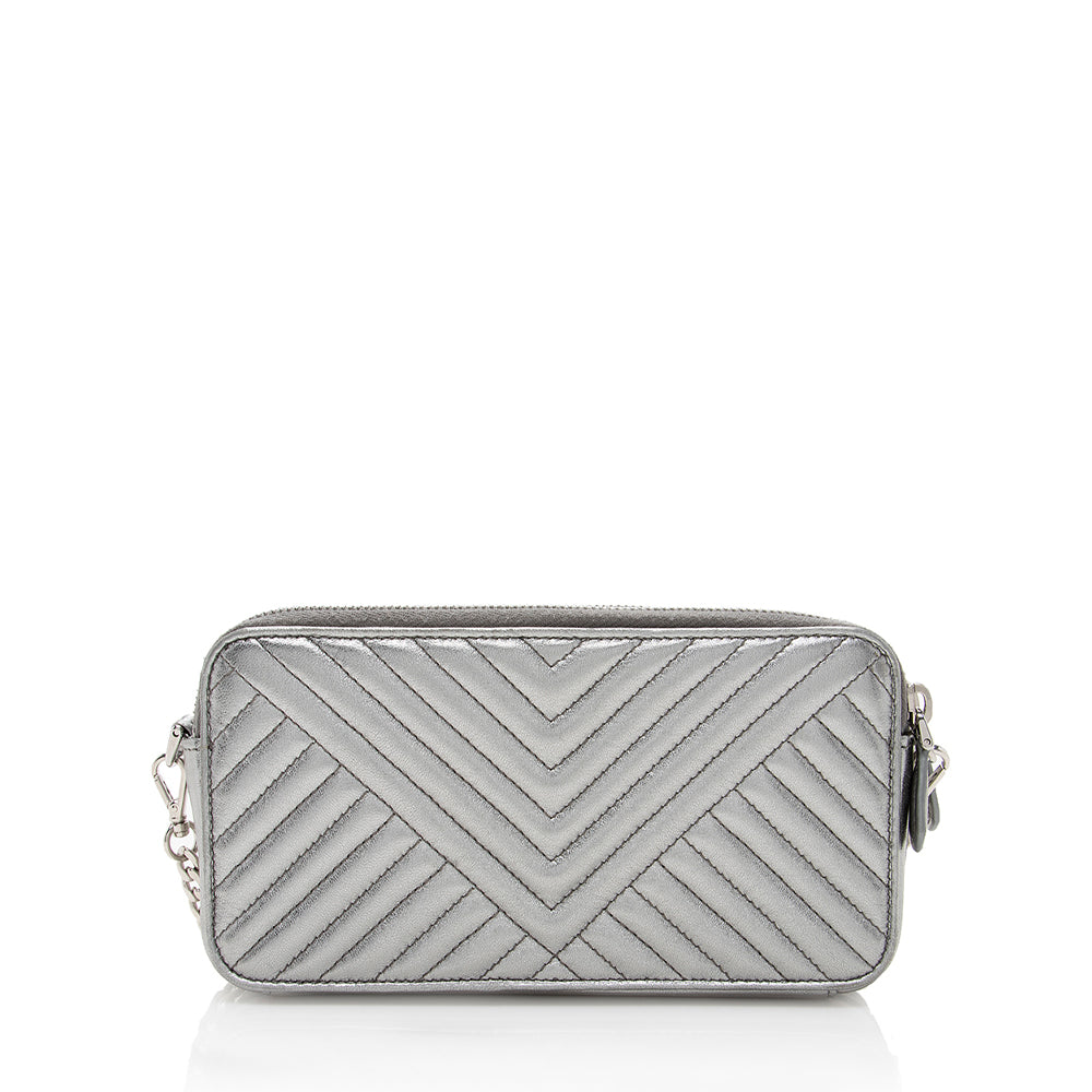 Prada Metallic Leather Diagramme Mini Shoulder Bag - Rovelle Bags